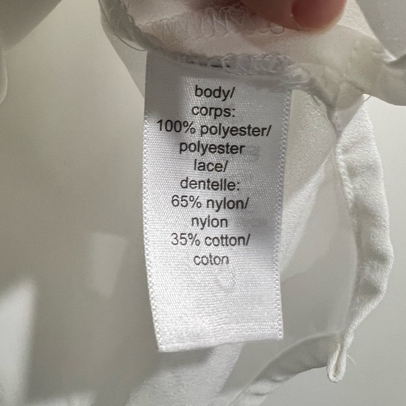 Maurice’s L large white lace sheer top shirt work dressy button‎ up women’s - Picture 7 of 8